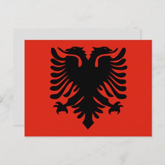 carte postale du drapeau albanais (Devant / Derrière)