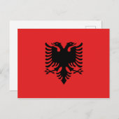 Carte postale du drapeau albanais (Devant / Derrière)