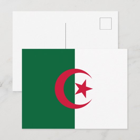 Carte postale du drapeau algérien (Devant / Derrière)
