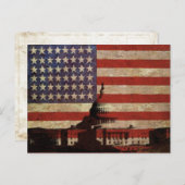 Carte postale du drapeau américain avec silhouette (Devant / Derrière)