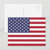 Carte postale du drapeau américain des États-Unis (Devant / Derrière)