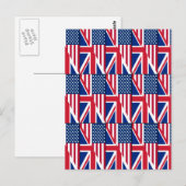 Carte postale du drapeau américain et britannique  (Devant / Derrière)
