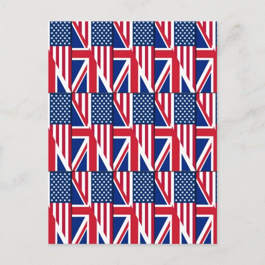 Carte postale du drapeau américain et britannique  (Devant)