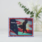 Carte postale du drapeau américain et de l'aigle p (Debout devant)