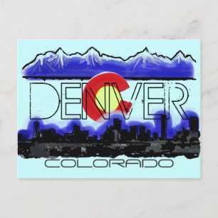 Carte postale du drapeau artistique de Denver Colo