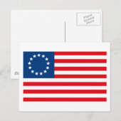 Carte postale du drapeau Betsy Ross (Devant / Derrière)