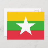 Carte postale du drapeau birman (Devant / Derrière)