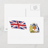 Carte postale du drapeau britannique de l'Antarcti (Devant / Derrière)