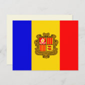 carte postale du drapeau d'andorre (Devant / Derrière)