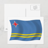 Carte postale du drapeau d'Aruba (Devant / Derrière)