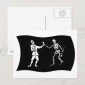 Carte postale du drapeau de Bartholomew Roberts (Devant / Derrière)