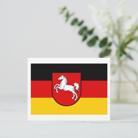 Carte postale du drapeau de Basse-Saxe (Debout devant)