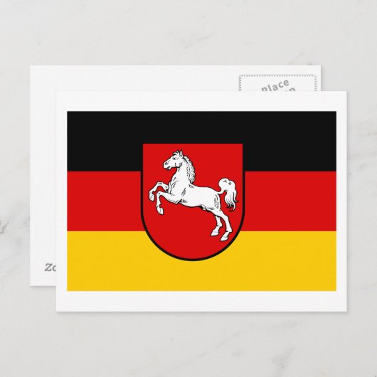 Carte postale du drapeau de Basse-Saxe (Devant / Derrière)