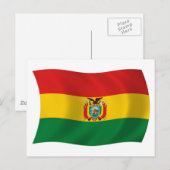 Carte postale du drapeau de Bolivie (Devant / Derrière)