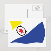 Carte postale du drapeau de Bonaire (Devant / Derrière)