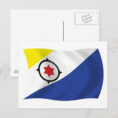 Carte postale du drapeau de Bonaire (Devant / Derrière)