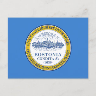 Carte postale du drapeau de Boston, Massachusetts