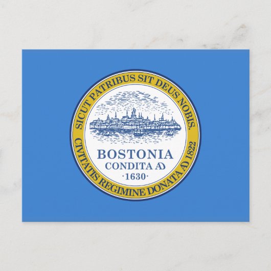 Carte postale du drapeau de Boston, Massachusetts (Devant)
