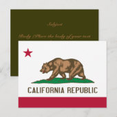 Carte postale du drapeau de Californie (Devant / Derrière)