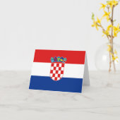 Carte postale du drapeau de Croatie (Fleur jaune)