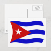 Carte postale du drapeau de Cuba (Devant / Derrière)
