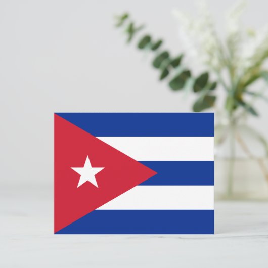 Carte postale du drapeau de Cuba (Debout devant)