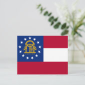 Carte postale du drapeau de Géorgie (Debout devant)