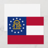Carte postale du drapeau de Géorgie (Devant / Derrière)