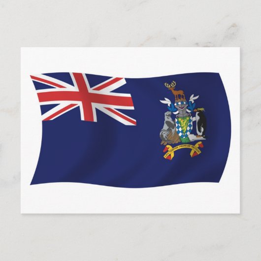 Carte postale du drapeau de Géorgie et de Sandwich (Devant)