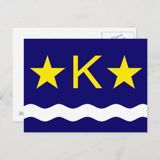 Carte postale du drapeau de Kinshasa, Congo (Devant / Derrière)