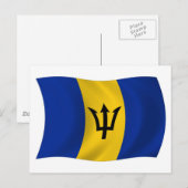 Carte postale du drapeau de la Barbade (Devant / Derrière)