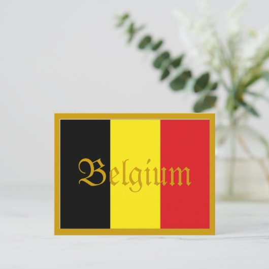 Carte postale du drapeau de la Belgique (Debout devant)