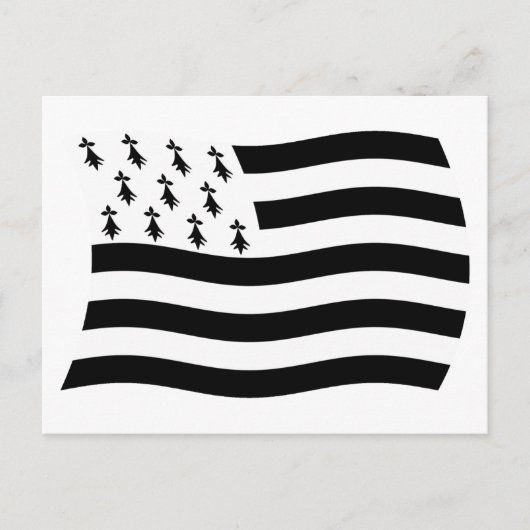 Carte postale du drapeau de la Bretagne (Devant)