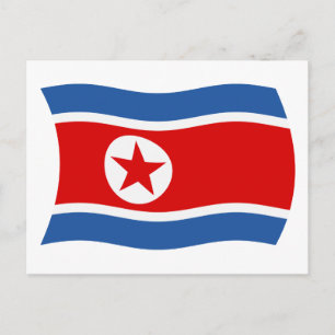 Carte postale du drapeau de la Corée du Nord