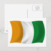Carte postale du drapeau de la Côte d'Ivoire (Devant / Derrière)