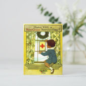 Carte postale du drapeau de la Croix Rouge (Debout devant)