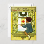 Carte postale du drapeau de la Croix Rouge (Devant / Derrière)