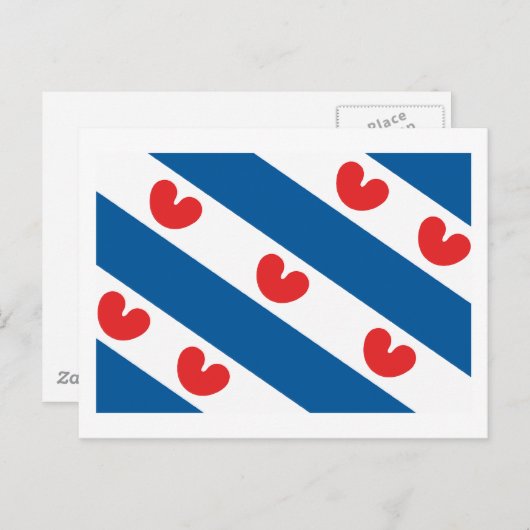 Carte postale du drapeau de la Frise (Devant / Derrière)