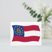 Carte postale du drapeau de la Géorgie (Debout devant)