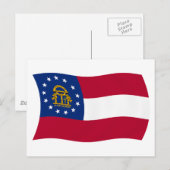 Carte postale du drapeau de la Géorgie (Devant / Derrière)