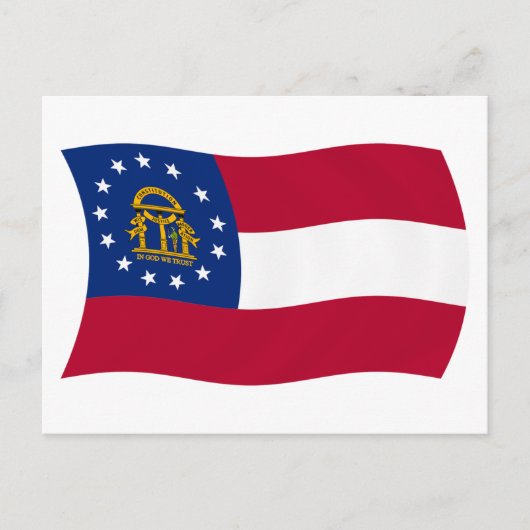 Carte postale du drapeau de la Géorgie (Devant)