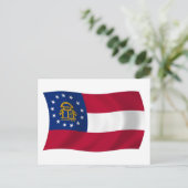 Carte postale du drapeau de la Géorgie (Debout devant)