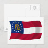 Carte postale du drapeau de la Géorgie (Devant / Derrière)