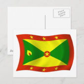 Carte postale du drapeau de la Grenade (Devant / Derrière)