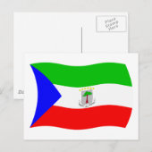 Carte postale du drapeau de la Guinée équatoriale (Devant / Derrière)