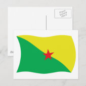 Carte postale du drapeau de la Guyane française (Devant / Derrière)