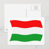 Carte postale du drapeau de la Hongrie (Devant / Derrière)