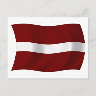 Carte postale du drapeau de la Lettonie