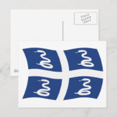 Carte postale du drapeau de la Martinique (Devant / Derrière)