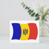 Carte postale du drapeau de la Moldavie (Debout devant)
